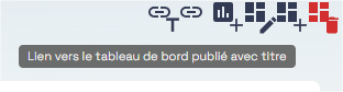 Tableau publié — icônes de lien public