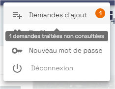 Badge de notification — demandes traitées